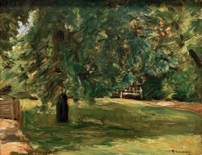 Ławka ogrodowa pod kasztanem w ogrodzie Wannsee autorstwa Max Liebermann