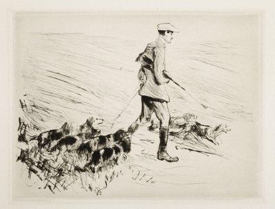 Myśliwy z psami autorstwa Max Liebermann
