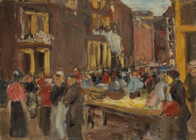 Dzielnica Żydowska w Amsterdamie; Judengasse w Amsterdamie, Ecke Jodenbreestraat, 1905 autorstwa Max Liebermann