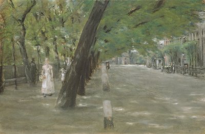 Kirchenallee w St. Georg, Hamburg (pastel na papierze) autorstwa Max Liebermann