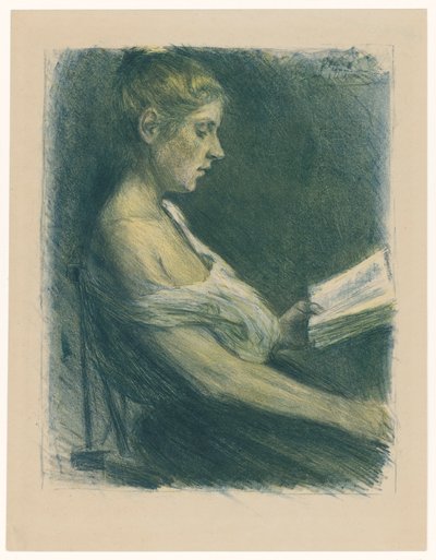 Dziewczynka czytająca autorstwa Max Liebermann