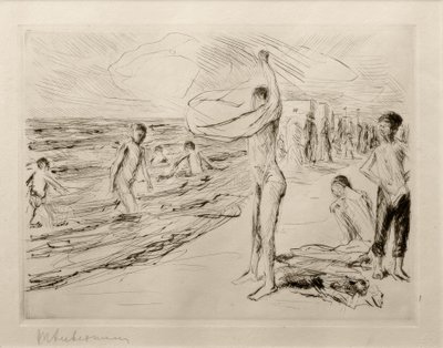 M.Liebermann, chłopcy kąpiący się na wietrze autorstwa Max Liebermann