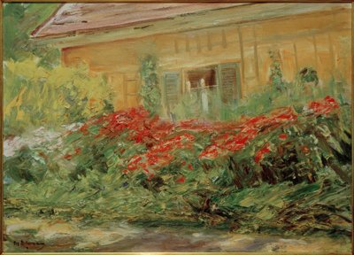 M.Liebermann, krzewy kwiatowe przy domku ogrodnika od północy autorstwa Max Liebermann