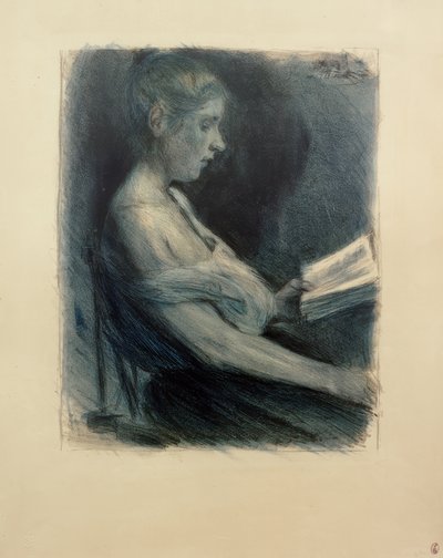 M. Liebermann, dziewczyna czytająca autorstwa Max Liebermann