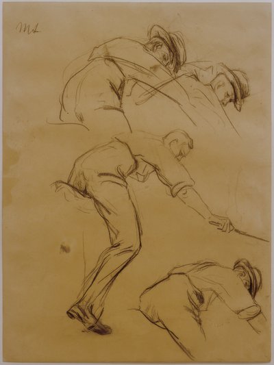 Gracz polo, trzech jeźdźców na prawo od boku - badanie autorstwa Max Liebermann