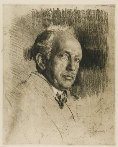 Portret kompozytora Richarda Straussa 1864-1949, c. 1914. autorstwa Max Liebermann