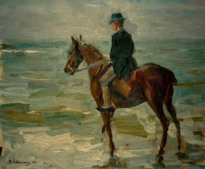 Jeździec nad morzem po lewej stronie autorstwa Max Liebermann