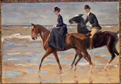 Jeździec konny i jeździec na plaży autorstwa Max Liebermann