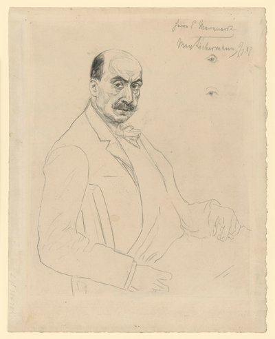 Autoportret (studium pośrednie podczas pracy nad akwafortą Schiefler 60) autorstwa Max Liebermann