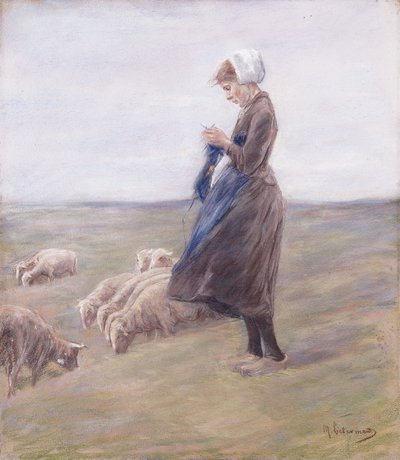 Pasterka; Schafhirtin, 1887 autorstwa Max Liebermann