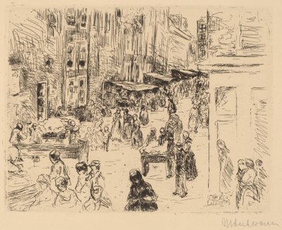 Dzielnica żydowska w Amsterdamie autorstwa Max Liebermann