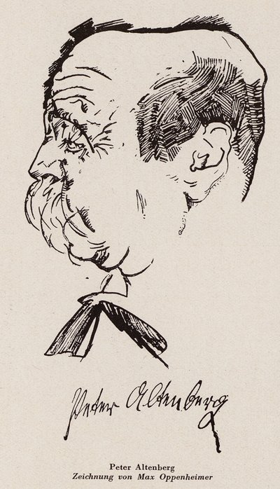 Peter Altenberg, austriacki pisarz i poeta (litografia) autorstwa Max Oppenheimer