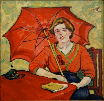 Bildnis in Rot (Schauspielerin) von Max Pechstein
