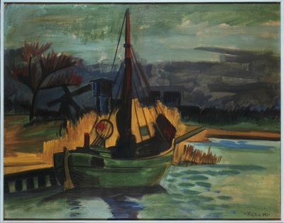Łodzie rybackie na brzegu / 1923 autorstwa Max Pechstein