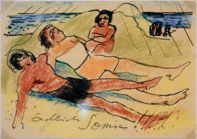Opalanie się na plaży autorstwa Max Pechstein