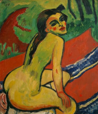 Siedząca naga kobieta autorstwa Max Pechstein