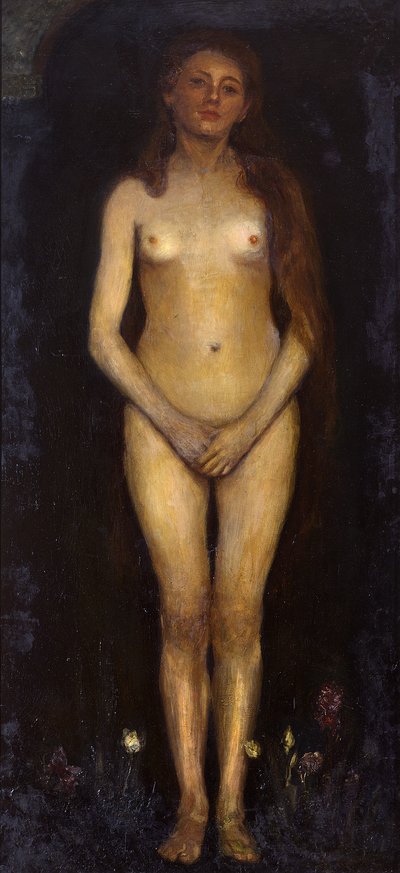 Frau. Linke Tafel des Diptychons „Menschenpaar (Homo Sapiens)“ autorstwa Max Slevogt