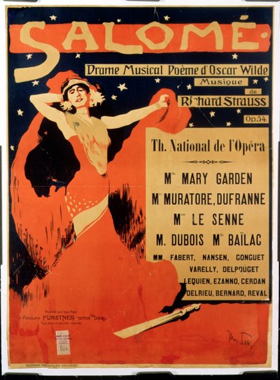 Plakat reklamujący „Salome”, opera Richarda Straussa (1864-1949) (litografia) autorstwa Max Tilke