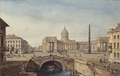 Sobór Kazański w Sankt Petersburgu, 1817 r. autorstwa Maxim Nikiphorovich Vorobyev