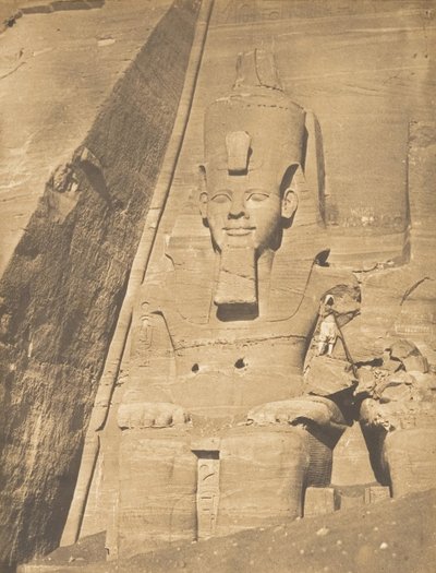 Wschodni kolos Spéos de Phré, w Abousemblil Portrait of Rhamses-le-grand, marzec 1850. autorstwa Maxime Du Camp