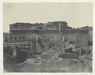 Tylna fasada, Wielka Świątynia Dendery Teutyresa, Górny Egipt, 184951, druk 1852. autorstwa Maxime Du Camp