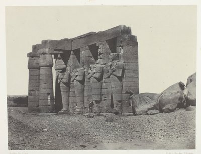 Gournah, Perystyle z grobowca Osymandiasza (Ramesseum Occidental); Teby, płyta 59 z albumu "Egypte, Nubie, Palestine et Syrie" (1852) autorstwa Maxime Du Camp