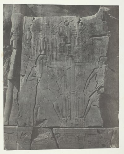 Gourna, Rzeźby z tronu Kolosów, Teby, 184951, wydrukowane 1852. autorstwa Maxime Du Camp