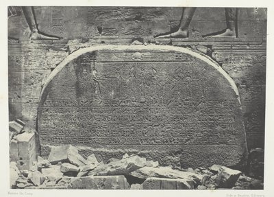 Wielka Świątynia Izydy w Filoe, Proscynema (Akt Adoracji); Nubia, płyta 75 z albumu "Egypte, Nubie, Palestine et Syrie" (1852) autorstwa Maxime Du Camp