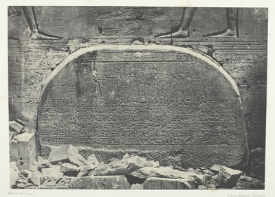 Wielka Świątynia Izydy w Filoe, Akt Adoracji Proscynemy, Nubia, 184951, druk 1852. autorstwa Maxime Du Camp