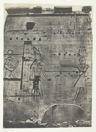 Wielka Świątynia Izydy w Filoe, Drugi Pylon, Nubia, 184951, wydrukowany 1852. autorstwa Maxime Du Camp