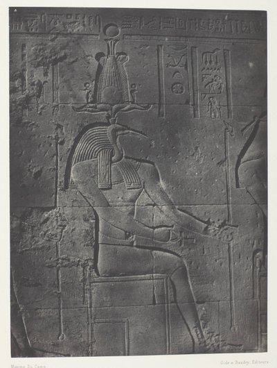 Wielka Świątynia Izydy w Filoe, Tôth Ibiocéphale; Nubia, płyta 79 z albumu "Egypte, Nubie, Palestine et Syrie" (1852) autorstwa Maxime Du Camp