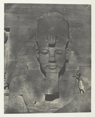 Ibsamboul, Colosse Médial (Enfoui) du Spéos de Phrè Nubie, Palestine et Syrie, płyta 106 z albumu "Egypte, Nubie, Palestine et Syrie" (1852) autorstwa Maxime Du Camp