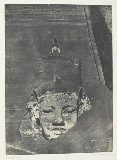 Ibsamboul, Colosse Occidental Du Spéos De Phrè; Nubia, płyta 107 z albumu "Egypte, Nubie, Palestine et Syrie" (1852) autorstwa Maxime Du Camp
