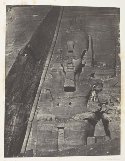Ibsamboul, Colosse Oriental Du Grand Spéos De Phrè; Nubie, płyta 103 z albumu "Egypte, Nubie, Palestine et Syrie" (1852) autorstwa Maxime Du Camp