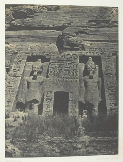 Ibsamboul, Wejście do Speos z Hathor, Nubia, 184951, wydrukowane 1852. autorstwa Maxime Du Camp