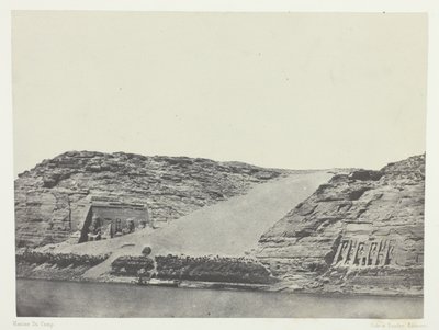 Ibsamboul, Les Deux Spéos; Nubie, płyta 101 z albumu "Egypte, Nubie, Palestine et Syrie" (1852) autorstwa Maxime Du Camp