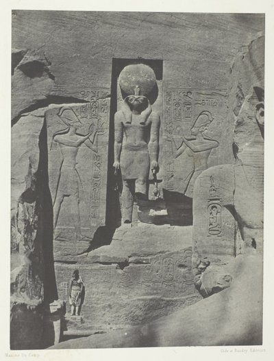 Ibsamboul, Sculptures from the Entrance to the Spéos of Phrè, Nubia, płyta 105 z albumu "Egypte, Nubie, Palestine et Syrie" (1852) autorstwa Maxime Du Camp