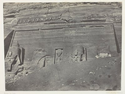 Ibsamboul, Vue Générale Du Grand Spéos De Phrè; Nubie, płyta 102 z albumu "Egypte, Nubie, Palestine et Syrie" (1852) autorstwa Maxime Du Camp