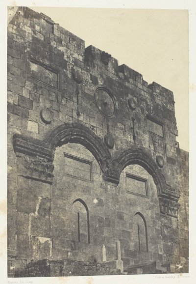 Jerozolima, Złota Brama (Bab-El-Daharieh); Palestyna autorstwa Maxime Du Camp
