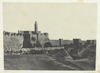 Jerozolima, Mury Zachodnie, Palestyna, 184951, druk 1852. autorstwa Maxime Du Camp