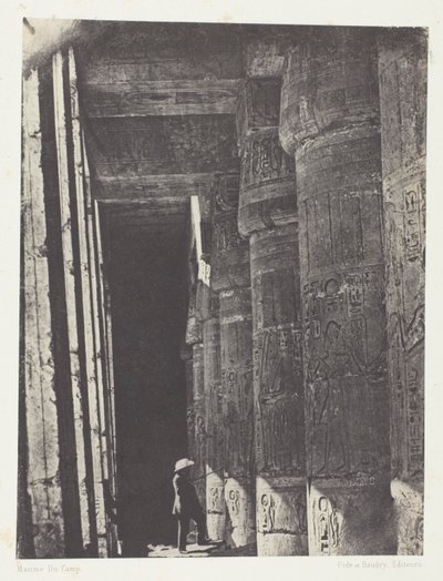 Medinet-Habou, Galeria Pałacu Ramzesa-Méiamouna; Teby autorstwa Maxime Du Camp