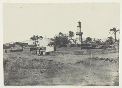 Meczet El-Arif i grobowiec Murad-Beya, Górny Egipt, płyta 13 z albumu "Egypte, Nubie, Palestine et Syrie" (1852) autorstwa Maxime Du Camp