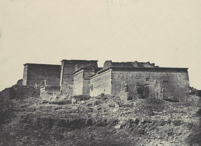 Nubii. Wielka Świątynia Izydy, Filoe. Widok ogólny od północy, 1850 r. autorstwa Maxime Du Camp