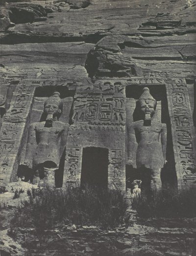 Nubii. Ibsamboul. Wejście do Speos Hathor, 1850. autorstwa Maxime Du Camp