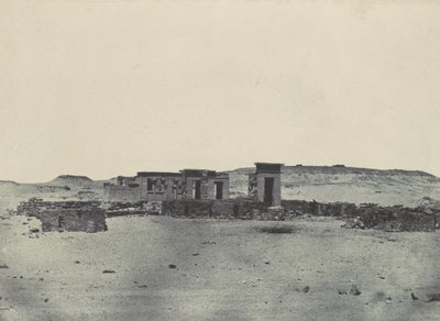 Nubii. Świątynia i wioska Debod. Parembola trasy Antoniny, 1850. autorstwa Maxime Du Camp