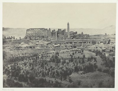 Pałac Karkak, Widok ogólny ruin, Patrząc na wschód, Teby, 184951, druk 1852. autorstwa Maxime Du Camp
