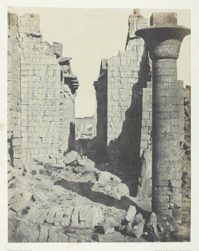Pałac Karnak, Dwór Bubastytów i Wejście Główne do Sali Hypostyle, Teby, 184951. autorstwa Maxime Du Camp