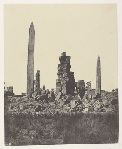 Pałac Karnak, Obeliski; Teby autorstwa Maxime Du Camp
