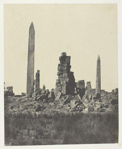 Pałac Karnak, Obeliski, Teby, 184951, druk 1852. autorstwa Maxime Du Camp