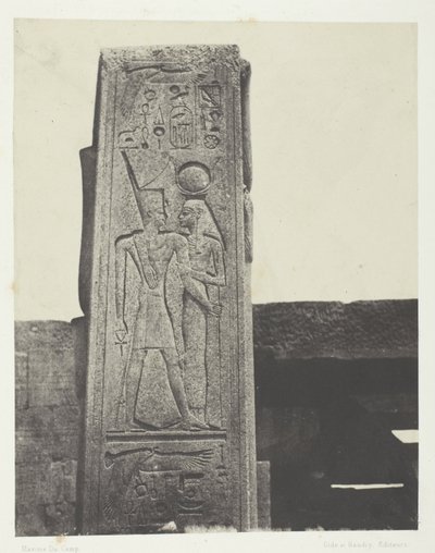Karnak Pałac, Filar Przed Granitowym Sanktuarium; Teby autorstwa Maxime Du Camp